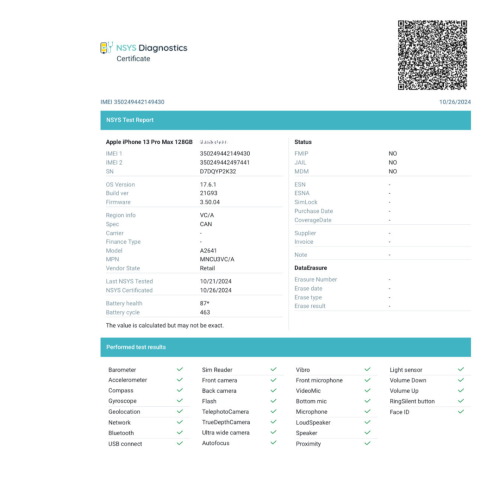 Refurbished - Apple iPhone 13 Pro Max 128GB - Alpine Green - Unlocked