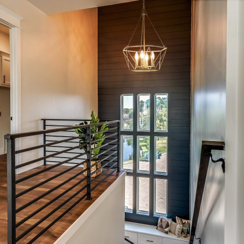 Modern Gold Dining Room Chandelier, 4-Light Farmhouse Cage Bedroom Chandelier Pendant Lighting