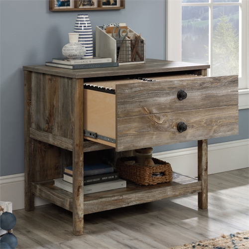 Sauder Granite Trace Engineered Wood Lateral File in Rustic Cedar/Brown