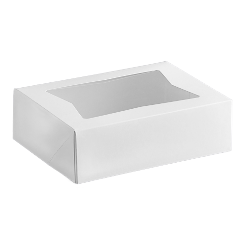 Easy Popup White Window Bakery Box 8″ x 8″ x 2.5″ - 25 pack