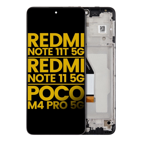 Refurbished - Replacement LCD Assembly With Frame Compatible With Xiaomi Redmi Note 11T 5G / Xiaomi Redmi Note 11 5G / Xiaomi Poco M4 Pro 5G (All