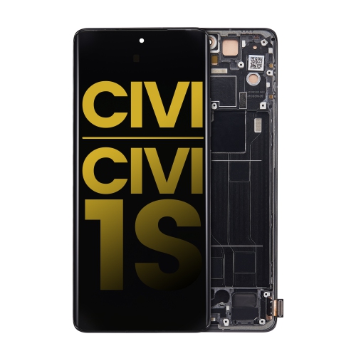 Replacement OLED Assembly With Frame Compatible With Xiaomi Civi / Civi 1S (Black) by ESOURCE PARTS - Refurbished condition - Image 2