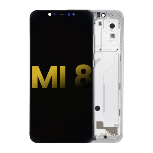 Replacement OLED Assembly With Frame Compatible With Xiaomi Mi 8 (White) by ESOURCE PARTS - Refurbished condition - Image 2