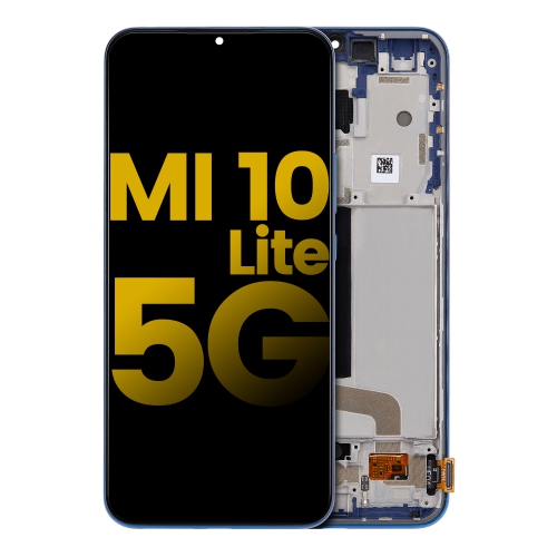 Replacement OLED Assembly With Frame Compatible With Xiaomi Mi 10 Lite 5G (Aurora Blue) by ESOURCE PARTS - Refurbished condition - Image 2