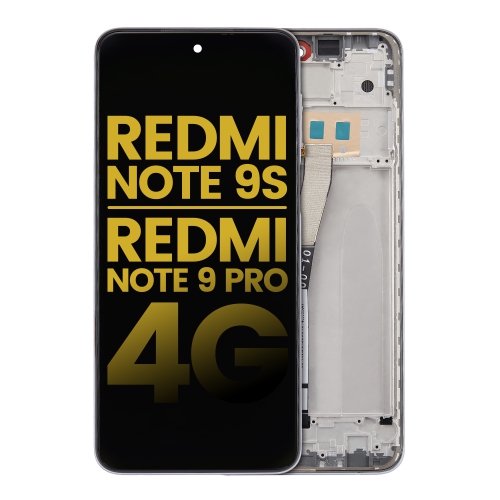 Replacement LCD Assembly With Frame Compatible With Xiaomi Redmi Note 9S / Redmi Note 9 Pro 4G (Glacier White) by ESOURCE PARTS - Refurbished condition - Image 2
