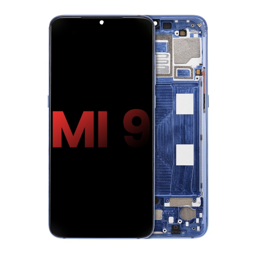 Assemblage DELO de remplacement avec cadre compatible avec Xiaomi MI 9 (Bleu océan)