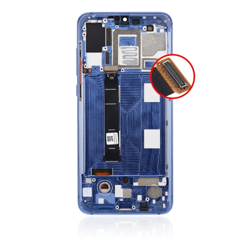 Assemblage DELO de remplacement avec cadre compatible avec Xiaomi MI 9 (Bleu océan)