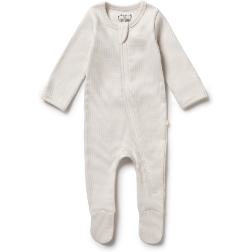 WILSONFRENCHY  Wilson+Frenchy Organic Cotton Terry Long Sleeve Footed Sleeper - Clay (Petit Baby, Up to 3.5 Kg) In Multicolor