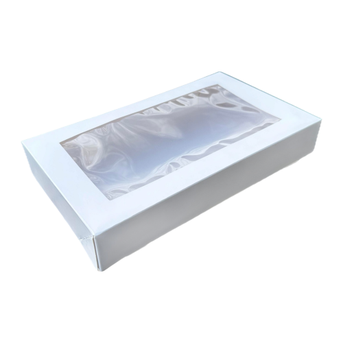 Image 1 of 1.. Easy Popup White Window Candy Box 9.25×5.5″x1.5” - 25 pack