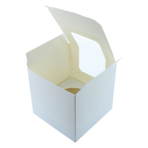 White Window Cupcake Box with Insert – 1 Slot - 25 pack