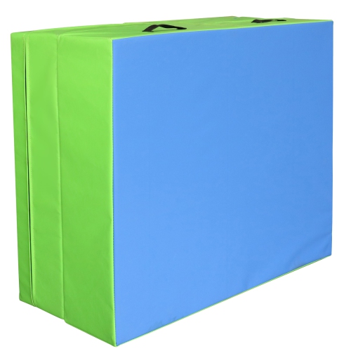 PRISP Folding Incline Gym Mat - 71 x 30 x 14 in Wedge Gymnastics Tumbling Mat for Kids