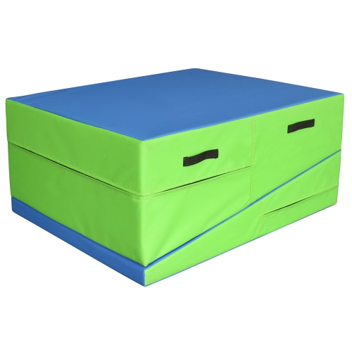 PRISP Folding Incline Gym Mat - 71 x 30 x 14 in Wedge Gymnastics Tumbling Mat for Kids