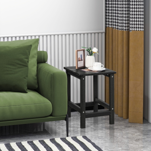 Costway 14" Patio Adirondack Side End Table HDPE Square Weather Resistant Garden Black/Brown/Grey/White