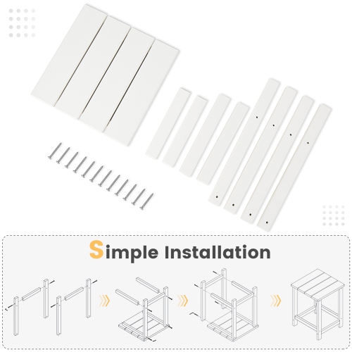 Costway 14" Patio Adirondack Side End Table HDPE Square Weather Resistant Garden Black/Brown/Grey/White