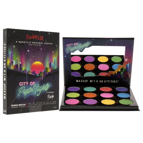 City of Pastel Lights - 12 Pastel Pigment and Eyeshadow Palette by Rude Cosmetics for Women - 0.41 oz Eye Shadow