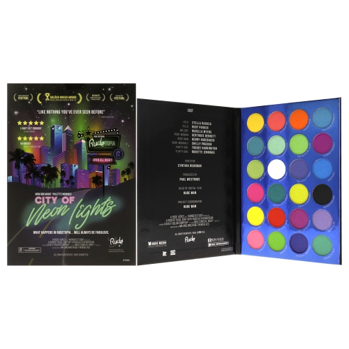 RUDE COSMETICS  City Of Neon Lights - 24 Vibrant Pigment And Eyeshadow Palette By for Women - 0.63 OZ Eye Shadow