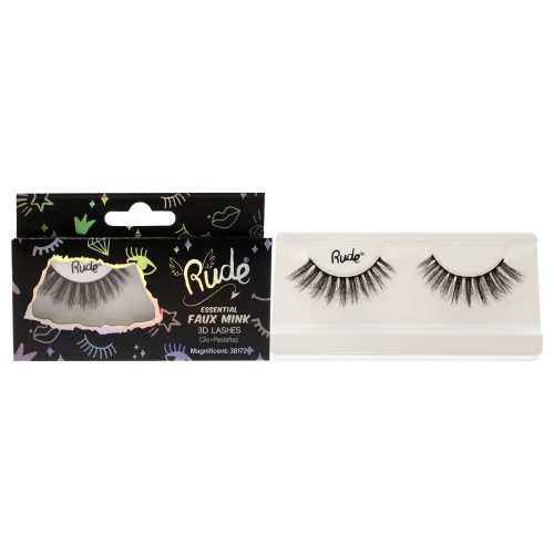 RUDE COSMETICS  Essential Faux Mink 3D Lashes - Magnificent By for Women - 1 PC Pair