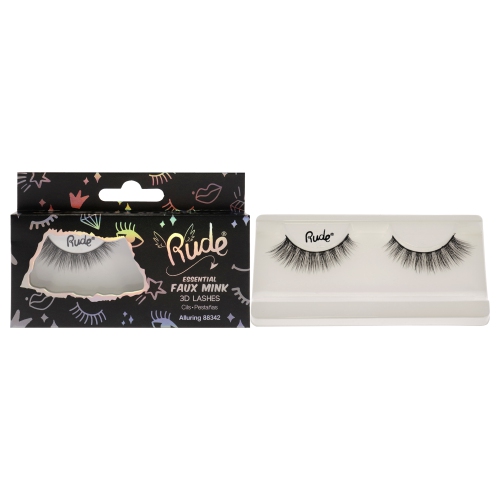 RUDE COSMETICS  Essential Faux Mink 3D Lashes - Alluring By for Women - 1 PC Pair
