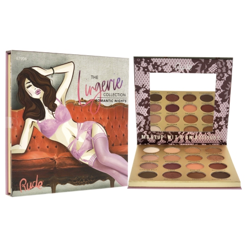 Lingerie Collection 16 Matte Eyeshadow Palette - Romantic Nights by Rude Cosmetics for Women - 0.53 oz Eye Shadow