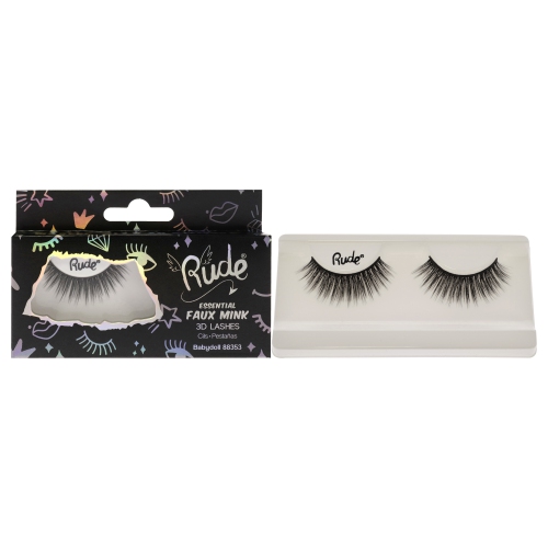 RUDE COSMETICS  Essential Faux Mink 3D Lashes - Babydoll By for Women - 1 PC Pair