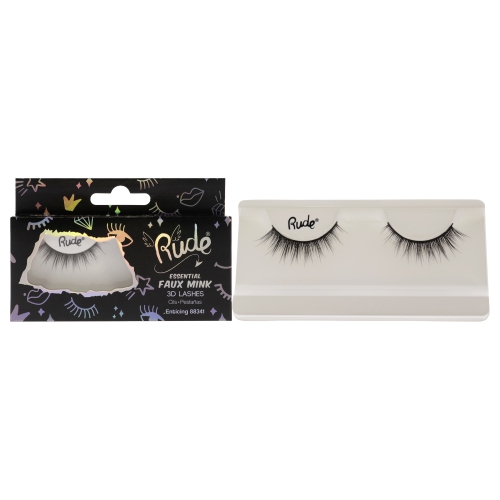 RUDE COSMETICS  Essential Faux Mink 3D Lashes - Enticing By for Women - 1 PC Pair
