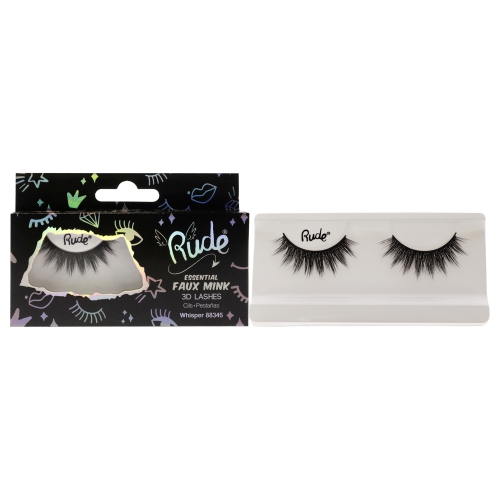 RUDE COSMETICS  Essential Faux Mink 3D Lashes - Whisper By for Women - 1 PC Pair