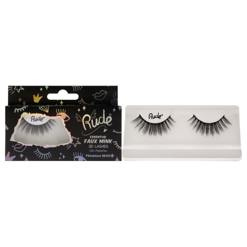 RUDE COSMETICS  Essential Faux Mink 3D Lashes - Flirtatious By for Women - 1 PC Pair