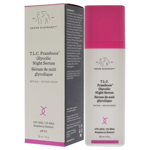 T.L.C. Framboos Glycolic Night Serum by Drunk Elephant for Unisex - 1 oz Serum