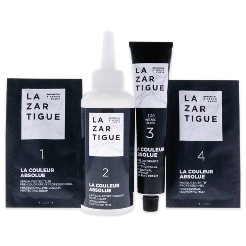 La Couleur Absolue Coloration Permanente - 1.00 Intense Black by Lazartigue pour Unisexe - 1 Application Hair Color