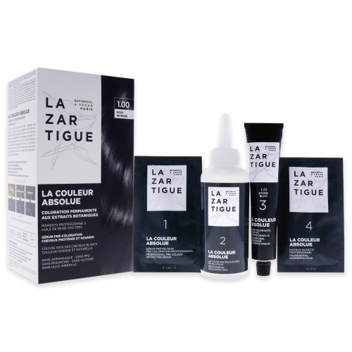 La Couleur Absolue Coloration Permanente - 1.00 Intense Black by Lazartigue pour Unisexe - 1 Application Hair Color