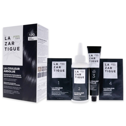 La Couleur Absolue Coloration Permanente - 1.00 Intense Black by Lazartigue pour Unisexe - 1 Application Hair Color