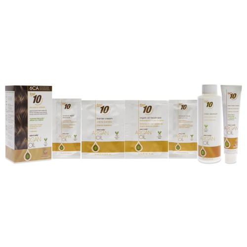 Argan Oil Fast 10 Kit de coloration permanente pour cheveux - 6CA Caramel Blond foncé par One n Only pour unisexe - 1 Pc Hair Color