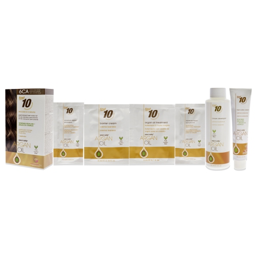 Argan Oil Fast 10 Kit de coloration permanente pour cheveux - 6CA Caramel Blond foncé par One n Only pour unisexe - 1 Pc Hair Color