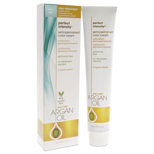 Crème de couleur semi-permanente à l'huile d'argan Perfect Intensity - Pastel Aqua par One n Only pour unisexe - 3 oz de couleur de cheveux