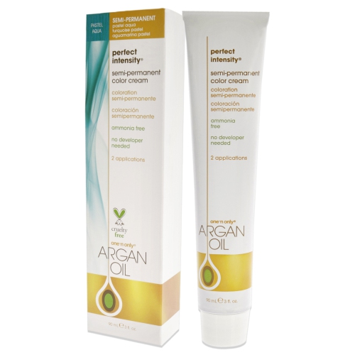 Crème de couleur semi-permanente à l'huile d'argan Perfect Intensity - Pastel Aqua par One n Only pour unisexe - 3 oz de couleur de cheveux