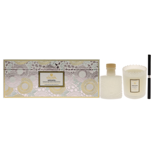 VOLUSPA  Scalloped-Edge Candle And Diffuser - Mokara By for Unisex - 2 PC 6.2OZ Candle, 3.4OZ Diffuser Mild but very nice scent also love the packaging