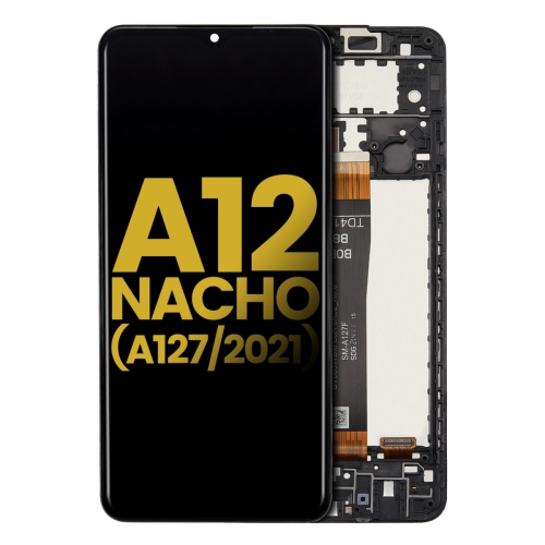 Écran ACL de remplacement remis à neuf avec cadre compatible avec le Galaxy A12 de Samsung (A125/20)/Nacho A12 (A127/21)