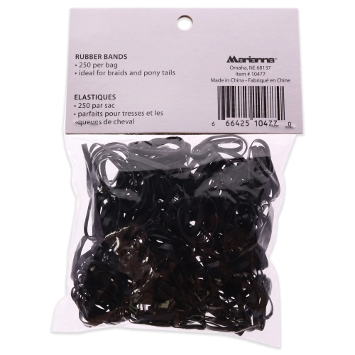 Rubber Bands - Black by Marianna for Women - 250 Count Hair Tie