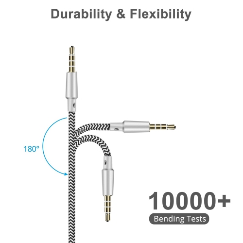 axGear 3.5mm 4 Pole Aux Cable 4 position Stereo Mic Audio MM Wire Gold Plated 10Ft