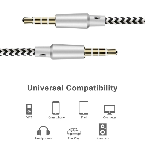 axGear 3.5mm 4 Pole Aux Cable 4 position Stereo Mic Audio MM Wire Gold Plated 10Ft