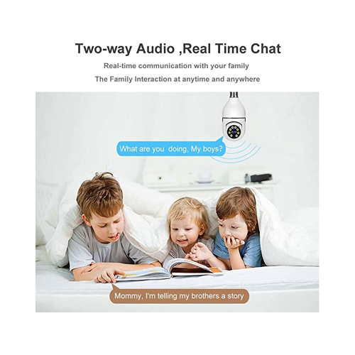 axGear Caméra de sécurité à ampoule Caméra WiFi panoramique à domicile avec suivi automatique