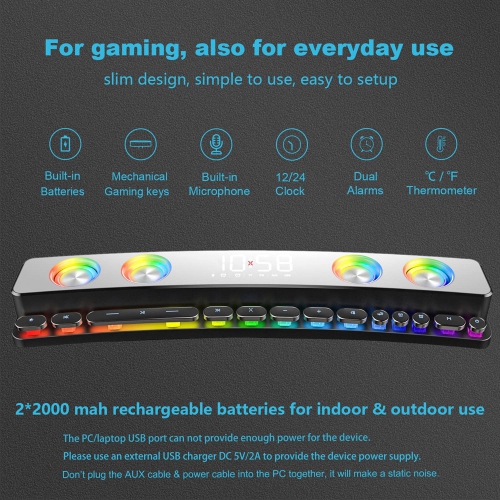 axGear Computer Speakers Desktop FM RGB PC Gaming Speaker Soundbar with Bluetooth