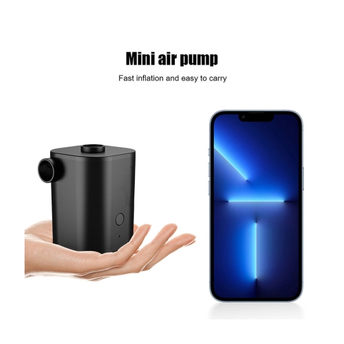 axGear Wireless Portable Air Pump for Inflatable Rechargeable Air Mattress Pump with 5 Nozzles Black