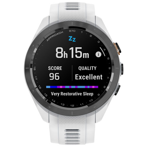Montre intelligente GPS de 42 mm Approach S70 de Garmin pour le golf - Blanc