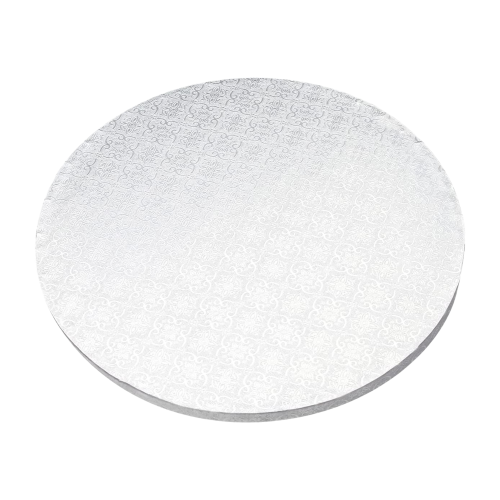 Round Smooth Edge Cake Drum White – 14″ X ½ ” Thick - 6 pack