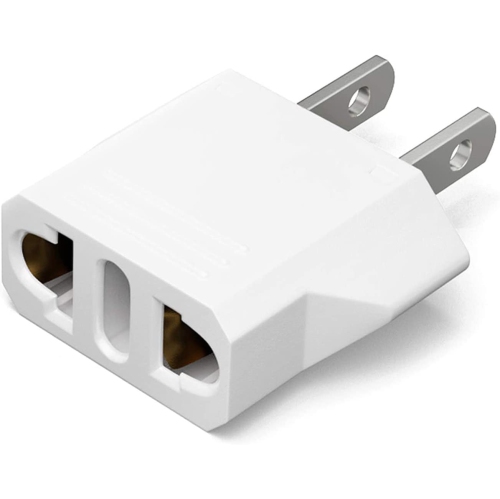 TEDLIN Universal European/Asia to US/CA Travel Power Plug Adapter Converter - White - 6 Pack