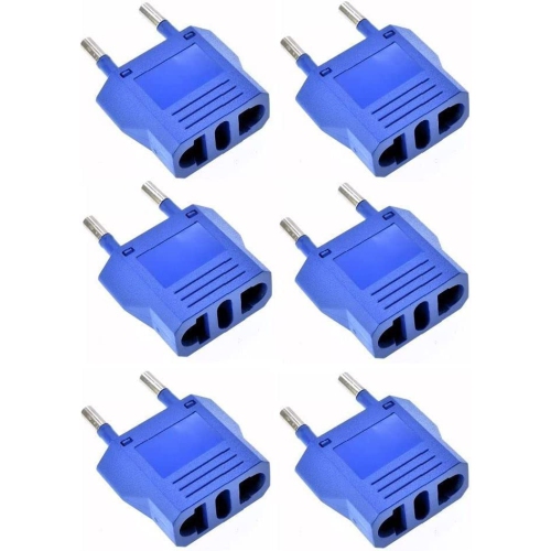 6 Pack of TEDLIN US/CA to European Plug Adapter Travel Power Plug Universal Power Jack Wall Plug Converter Input USA/Canada to Europe/Asia Socket - F