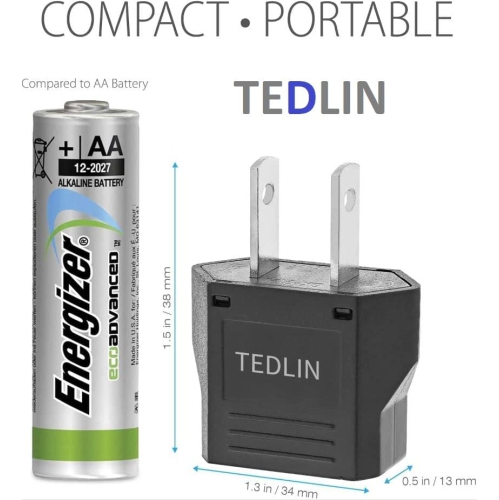 Lot de 6 adaptateurs de prise européenne vers US/CA - Prise d'alimentation universelle - Convertisseur d'entrée européen/Asie vers les USA/Canada