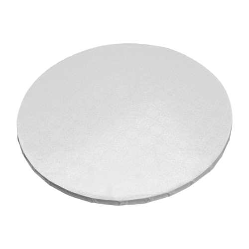 Planche à gâteau ronde blanche – 8 po x ¼ po d'épaisseur – 12/pqt