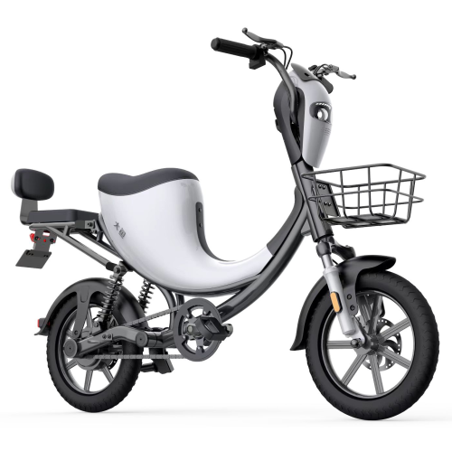 WINGOMART 14" E-Bike Electric Bike Scooter - Featuring Double Suspension, 48V/12.5Ah Battery, Up to 100km Autonomy, Up to 45km/h Speed, and 210lb